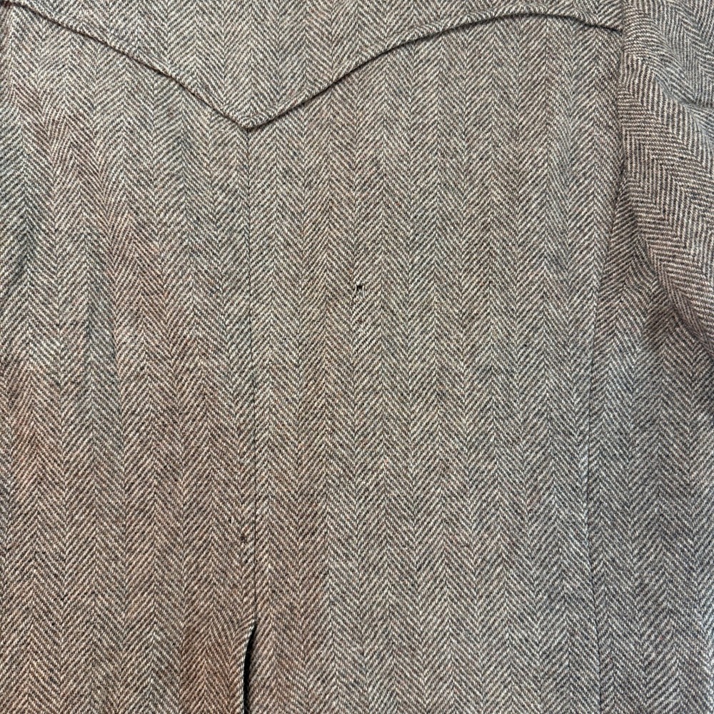 Vintage Pendleton High Grade Western Wear Wool Herringbone Blazer Brown READ - Picture 13 of 16